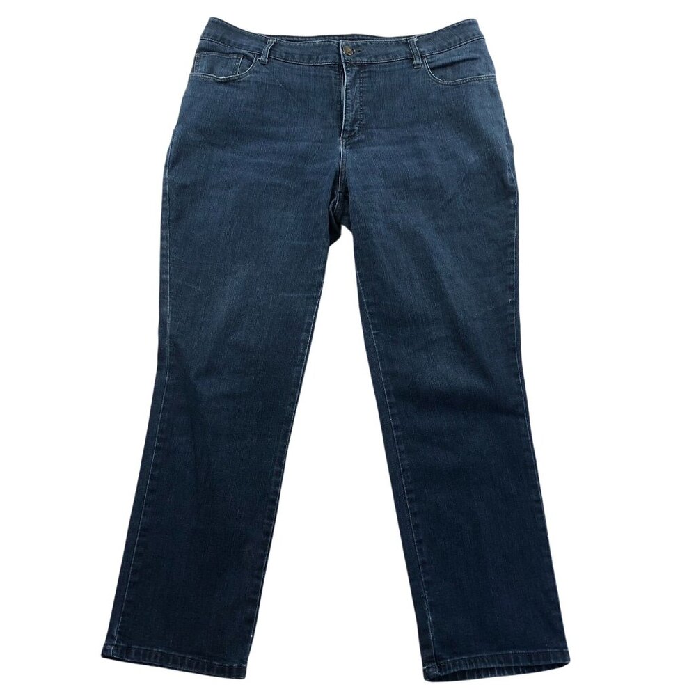 Lee Womens Jeans Size 18 Classic Fit Skinny Leg Blue Denim Classic Ankle Casual